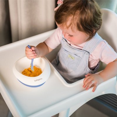 BABYONO Miska z przyssawką i łyżeczką różowa 230 ml 6m+