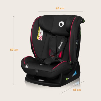 LIONELO Car Seat Aart i-Size (40-150 cm) Black Carbon Red
