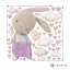 Sticker for a girl - Purple bunny with hearts and name
