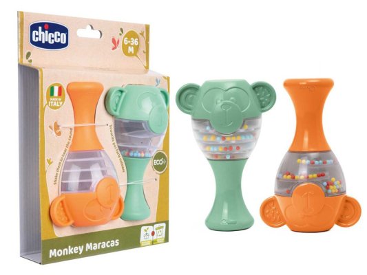 CHICCO Grzechotka Marakasy Małpka Eco+ 6m+