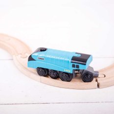 Bigjigs Rail Električna lokomotiva Mallard plava