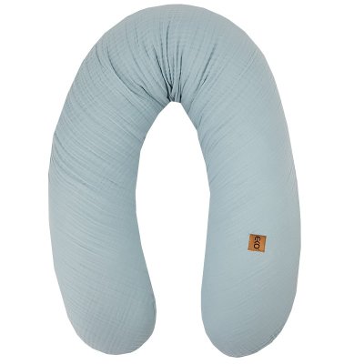 EKO Coussin d'allaitement mousseline Bleu 180 cm