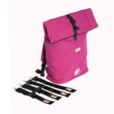 Monkey Mum® Mochila integrada de softshell para portabebés Carrie - Frambuesa dulce