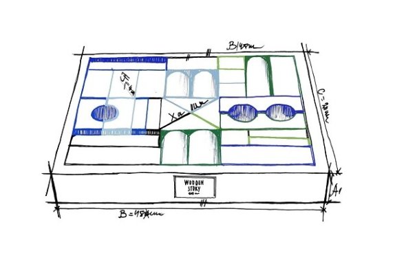 Wooden Story Kocke v leseni škatli - 30 kom - Hlad