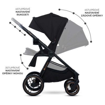 KINDERKRAFT Kombinirani voziček Nea 2 2v1 Midnigth Black