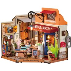 Puzzle 3D en bois RoboTime Miniature de maison Librairie au coin de la rue