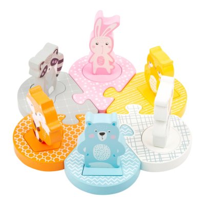 small foot Puzzle de madera con animales encajables