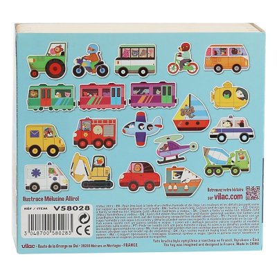 Vilac Drewniane magnesy transport 20 szt.