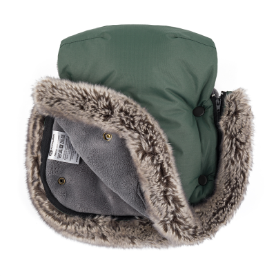 PETITE&MARS Set zimní fusak Arctic 4v1 + rukavice na kočárek Furry Veritable Khaki