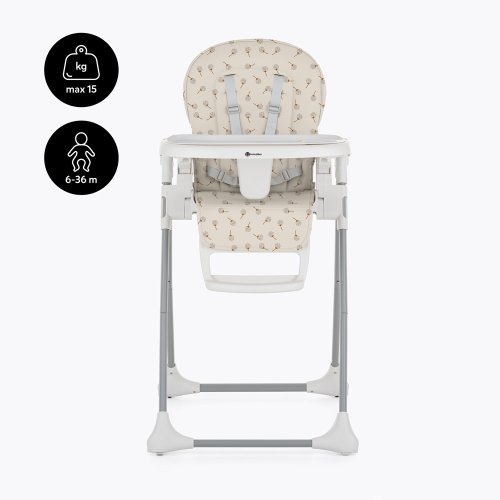PETITE&MARS Seat cover and tray for children's high chair Gusto Ocher Crowns