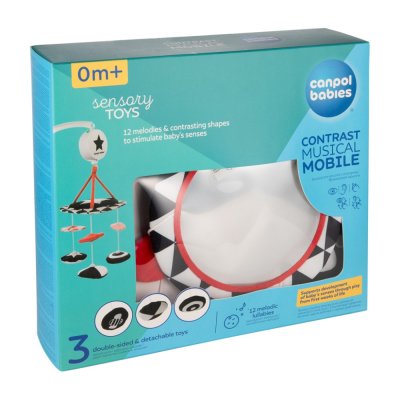 CANPOL BABIES Kontrastný plyšový kolotoč s melódiami Sensory