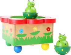 small foot Caja de música de madera rana