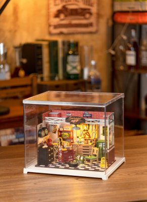 RoboTime Drewniane puzzle 3D Miniatura domku Garaż