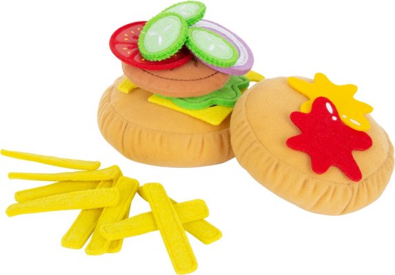 small foot Stoff-Hamburger mit Pommes