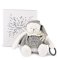 Doudou Gift Set Plush Polar Bear with Ring 30 cm Grey