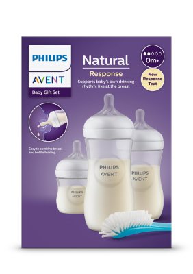 Set Biberon Neonato Philips Avent Classic+, 4 Pezzi (2x125ml, 2x260ml), Con Spazzola E Ciuccio 0-6 Mesi, Sistema Anti-colica