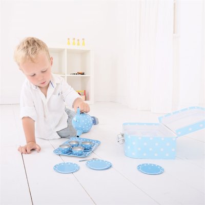 Bigjigs Toys Blau Gepunktetes Teeservice