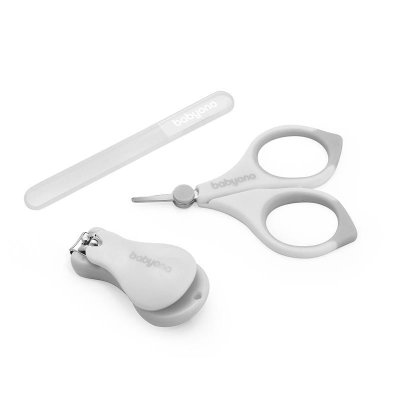 BABYONO Maniküre-Set für Kinder grau