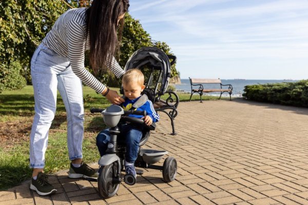 Rowerek trójkołowy QPLAY Cosy Grey, wiek 10-72 miesięcy
