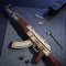 RoboTime Drewniane mechaniczne puzzle 3D Karabin szturmowy AK-47