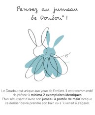 Doudou Dárková sada - Hračka s úchytem na dudlík králíček 15 cm