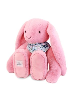Doudou Coniglio di peluche XXL con sciarpa rosa 50 cm