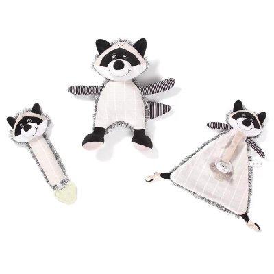 BABYONO Rocky Uchwyt na smoczek dla zwierząt domowych szop pracz 20x24 cm