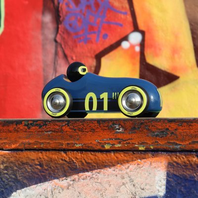 Vilac Wooden Car Old Sport Compet Dark Blue
