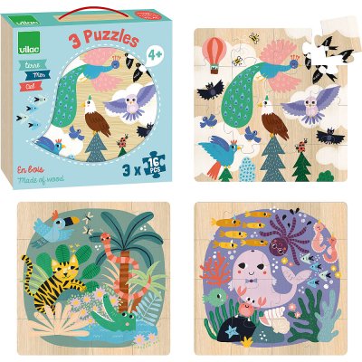 Vilac Houten Puzzel Zee Land Lucht