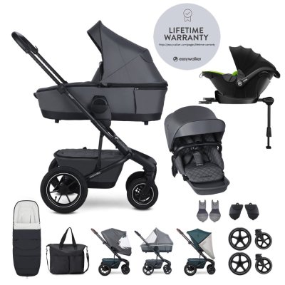 EASYWALKER Set XXL Harvey5 Air Premium Mineral Grey + KIDDY Evoluna i-size 2 + Basis