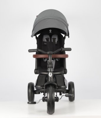 Rowerek trójkołowy QPLAY Comfo Max Grey, 7w1, wiek 10-72 miesiące