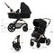 KINDERKRAFT Kombikinderwagen Moov 2 3in1 Pure Black - Schaumstoffräder