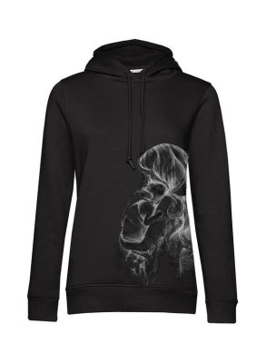 Voedingshoodie Monkey Mum® zwart - liefdevolle mama