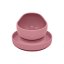 PETITE&MARS Conjunto de jantar silicone TAKE&MATCH 2 pcs prato + tigela Dusty Rose 6m+