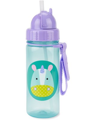 SKIP HOP Taza Zoo con pajita PP sin PVC y BPA Unicornio 12m+