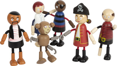 small foot Muñecos flexibles figuras piratas