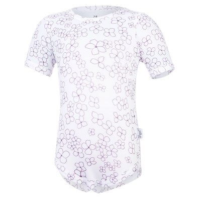 Body cienki T-shirt DRUK KR Outlast® - białe kwiatki