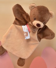 Doudou Plüss kesztyűbáb mackó 25 cm