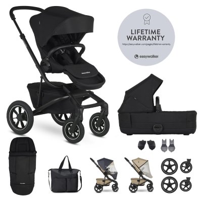 EASYWALKER Kinderwagen kombiniert Jimmey Pepper Black XXL AIR + RWS