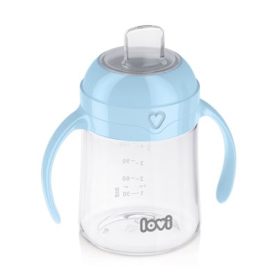 LOVI Prva skodelica s skodelico za pitje 150 ml modra