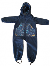 Monkey Mum® Baby Softshell Winter Jumpsuit with Sherpa - Bedtime Story and Bear - sizes 98/104, 110/116