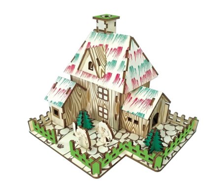 Woodcraft Drewniane puzzle 3D Czarcia chata