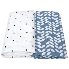 MOTHERHOOD Premium mousseline deken en inbakerdoek 2 stuks Blue Classics 100x120 cm