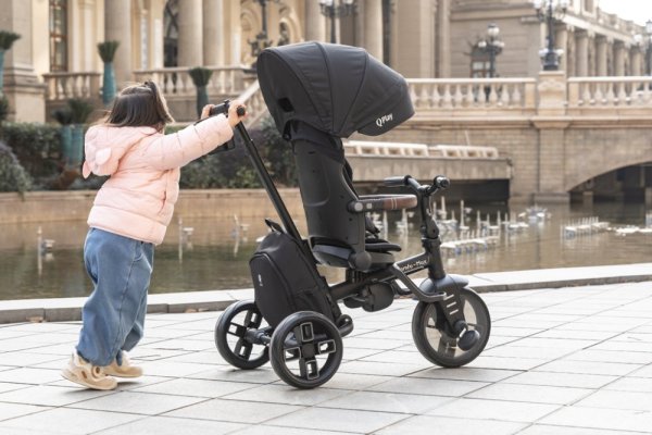 Rowerek trójkołowy QPLAY Comfo Max Grey, 7w1, wiek 10-72 miesiące