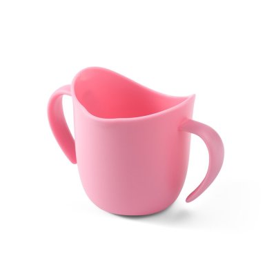 BABYONO Kubek ergonomiczny z uchwytami 120 ml różowy 6m+