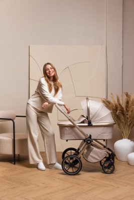 MUUVO SET Kinderwagen 4in1 Quick Boho Beige Set + CBX By CYBEX Aton B2 i-Size + Basis