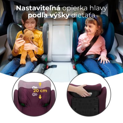 KINDERKRAFT Bilbarnstol Junior Fix 2 100-150 cm Cherry Pearl
