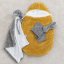 Manta de pelúcia NATTOU com Lapida pet abacaxi cinza + branco 50cm x 50cm