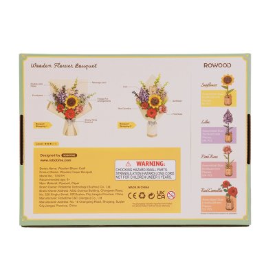 Puzzle 3D en bois RoboTime - Bouquet de fleurs