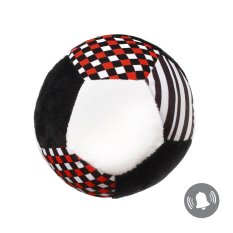 BABYONO Leksaksboll med skallra C-MORE kontrast